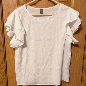 SHEIN White Ruffle Sleeve Blouse